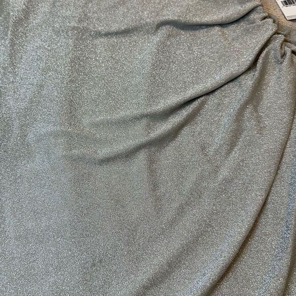 Adrianna Papell Metallic Midi Dress Size 14 NWT $169 Champagne Formal Cocktail - Picture 6 of 13